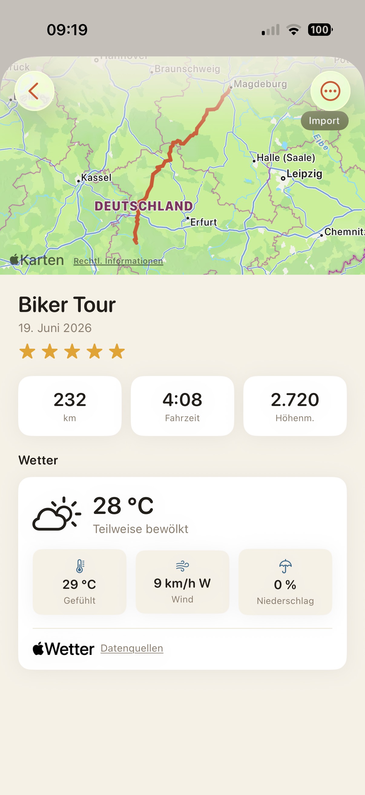 RideHub Tour-Detail „Biker Tour